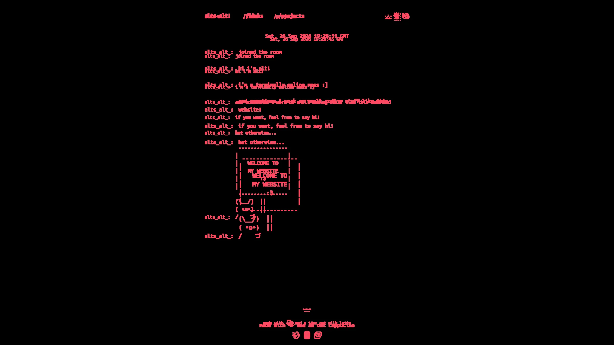Home page of this website with minor differences between versions highlighted