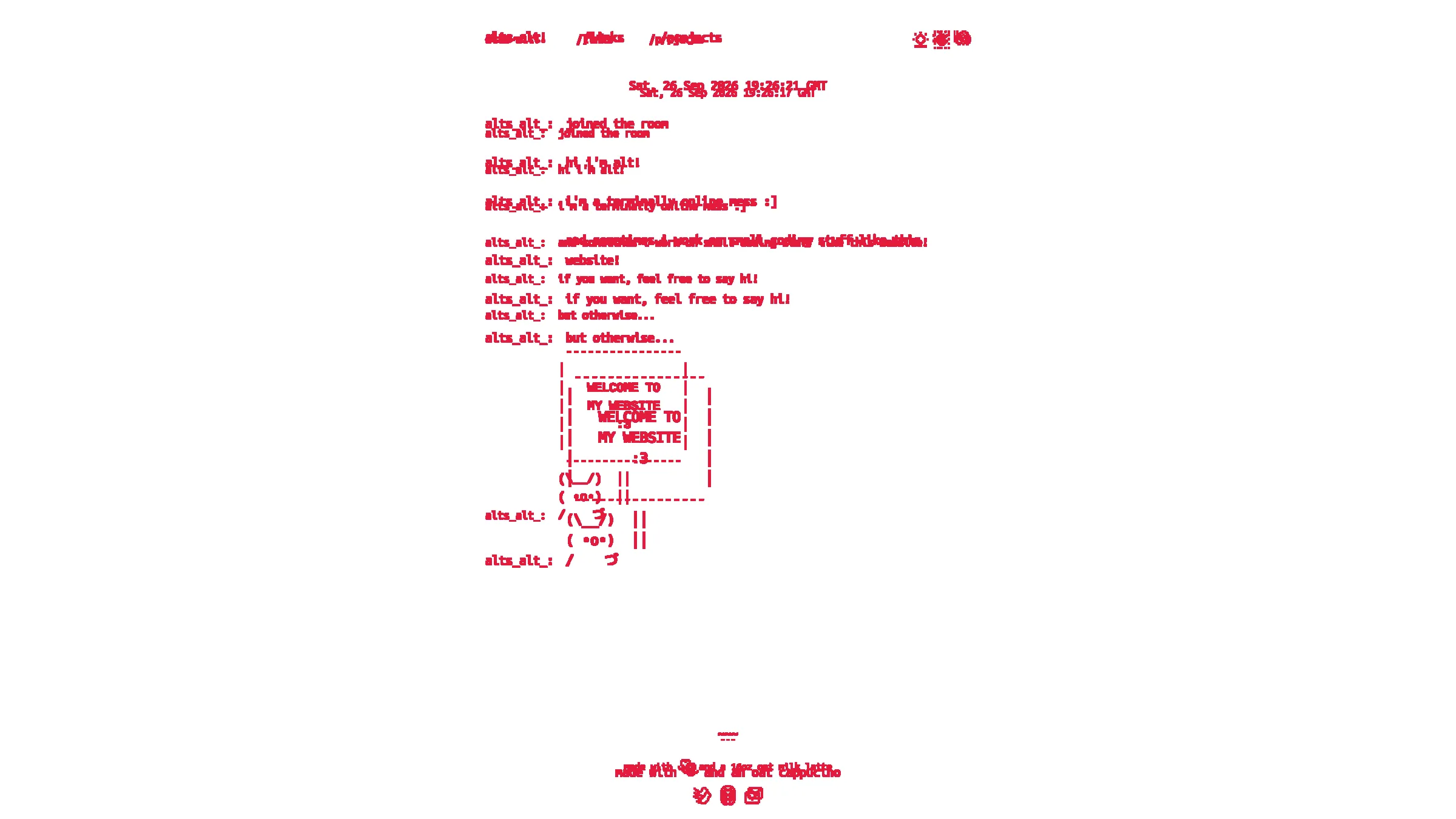 Home page of this website with minor differences between versions highlighted